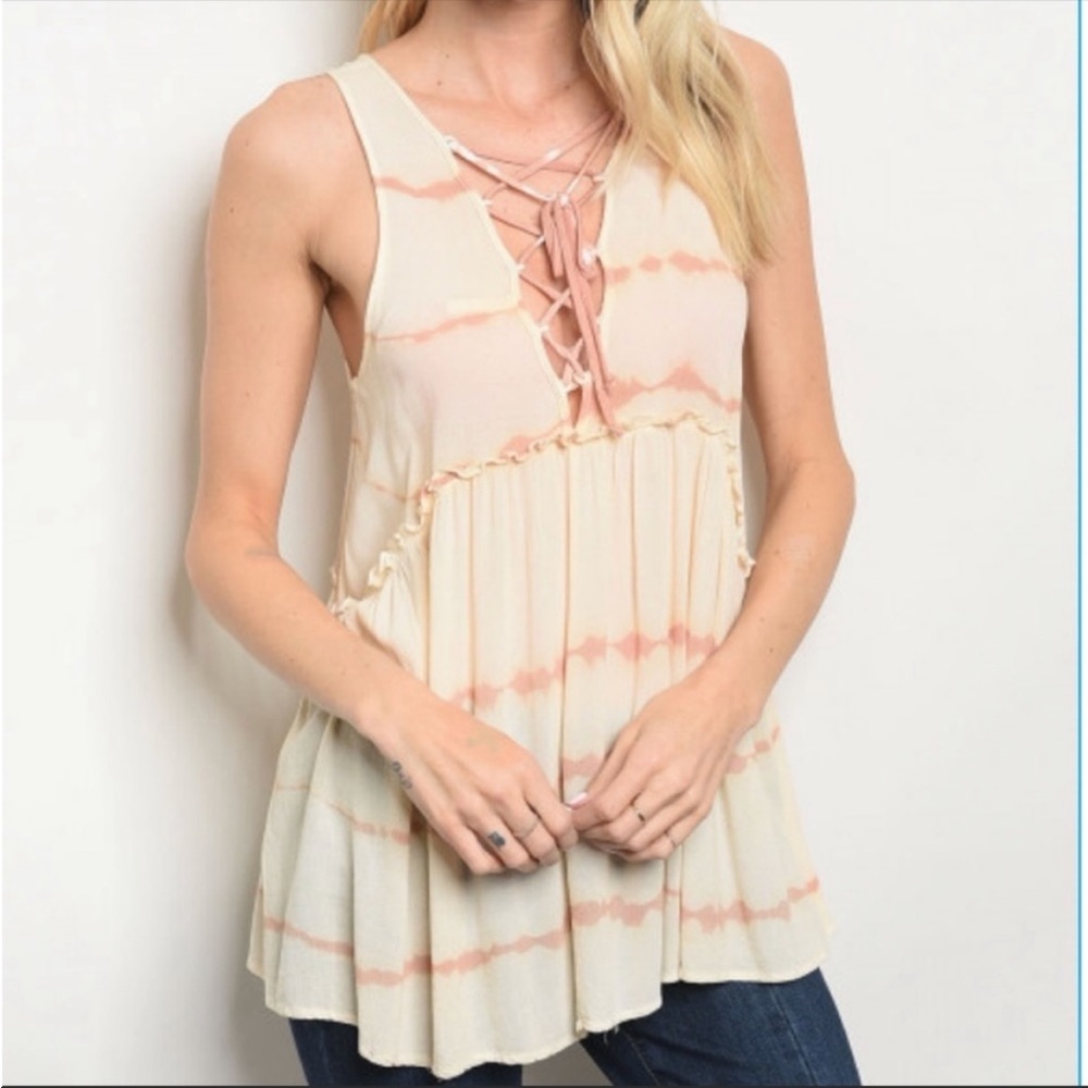 SAGE *NEW* boho lace up top